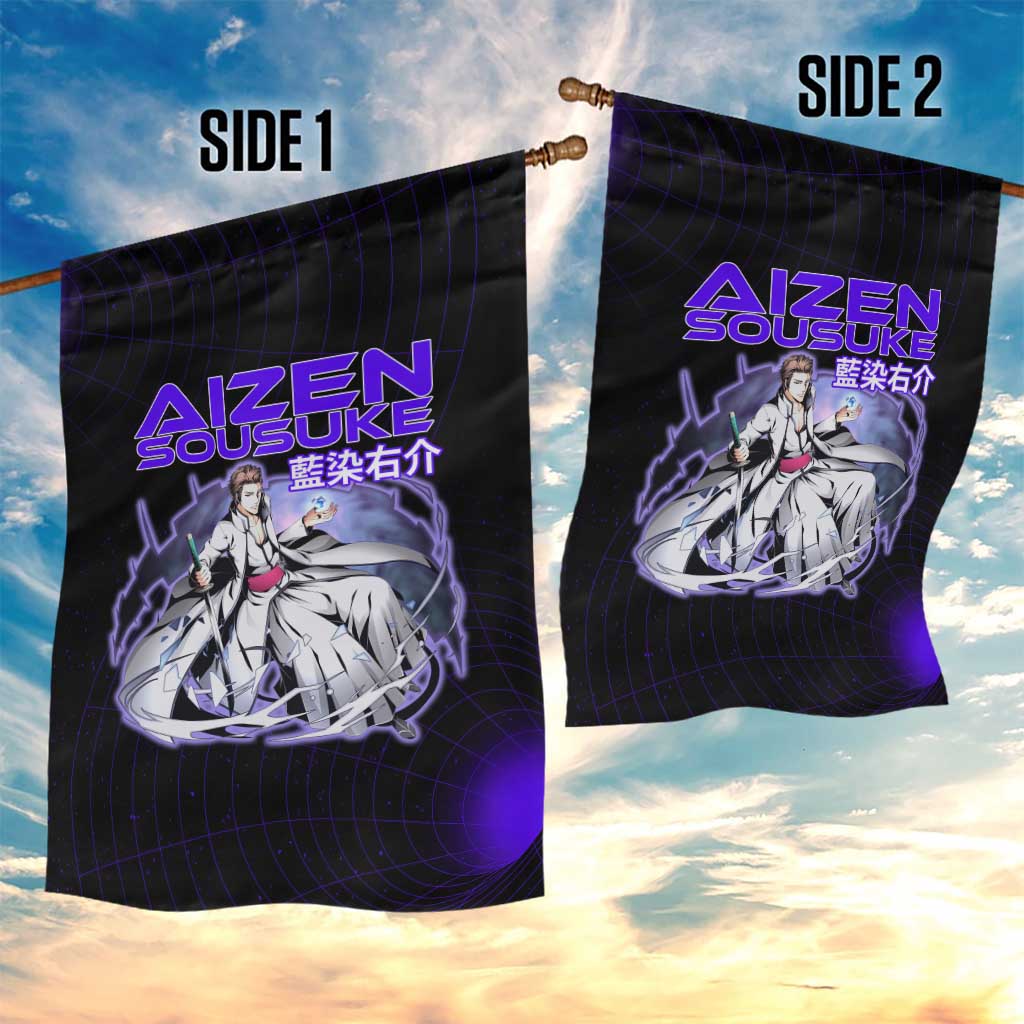 Aizen Sousuke Bleach Garden Flag Cosmic Anime Energy Grid Style