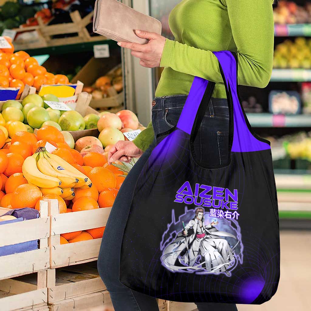 Aizen Sousuke Bleach Grocery Bag Cosmic Anime Energy Grid Style