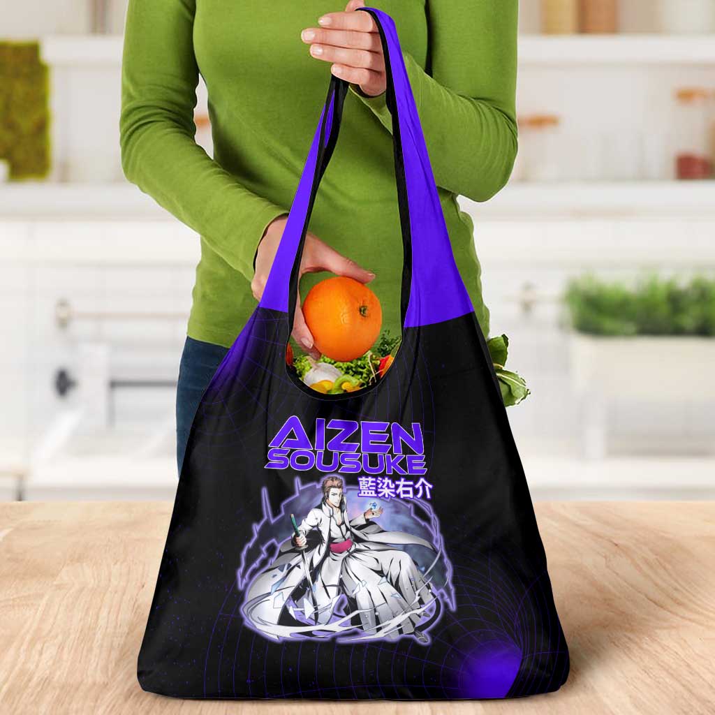 Aizen Sousuke Bleach Grocery Bag Cosmic Anime Energy Grid Style