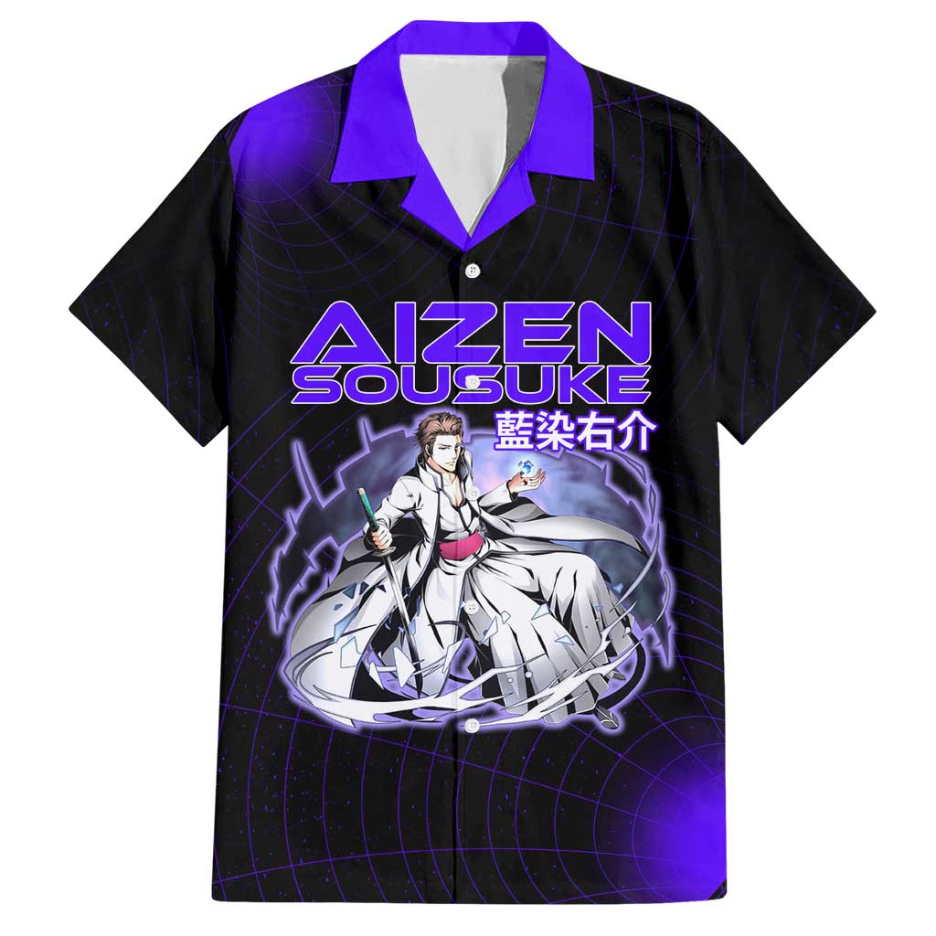 Aizen Sousuke Bleach Hawaiian Shirt Cosmic Anime Energy Grid Style