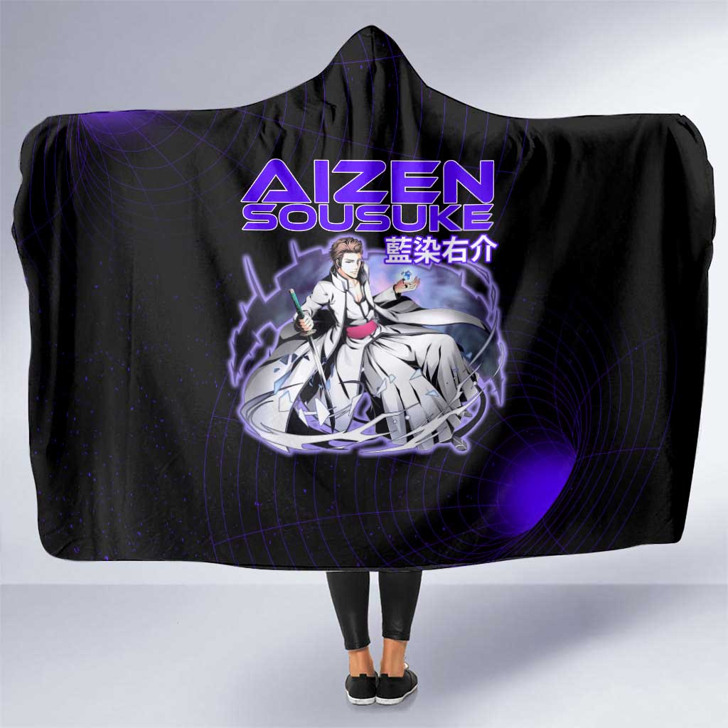 Aizen Sousuke Bleach Hooded Blanket Cosmic Anime Energy Grid Style