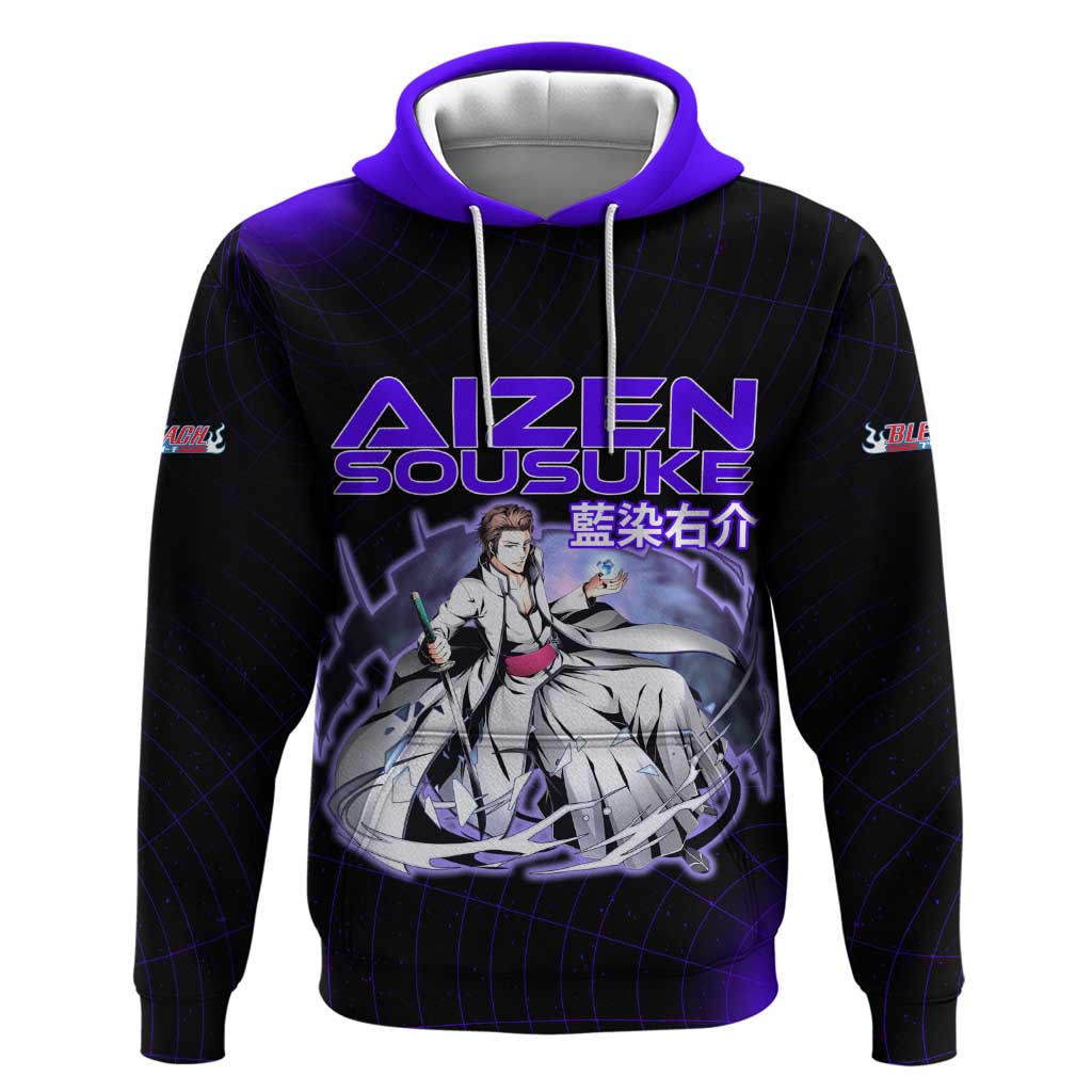 Aizen Sousuke Bleach Hoodie Cosmic Anime Energy Grid Style