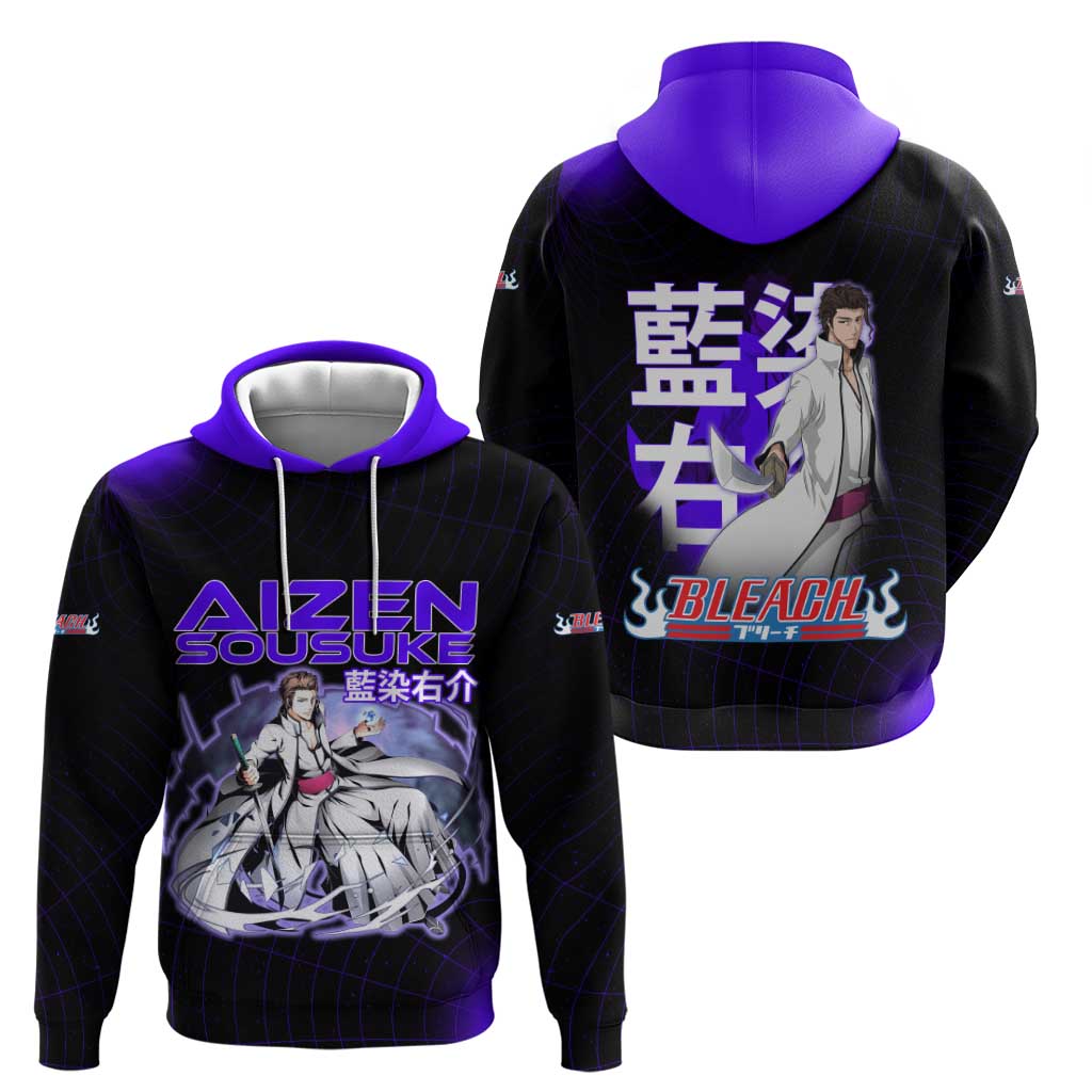 Aizen Sousuke Bleach Hoodie Cosmic Anime Energy Grid Style