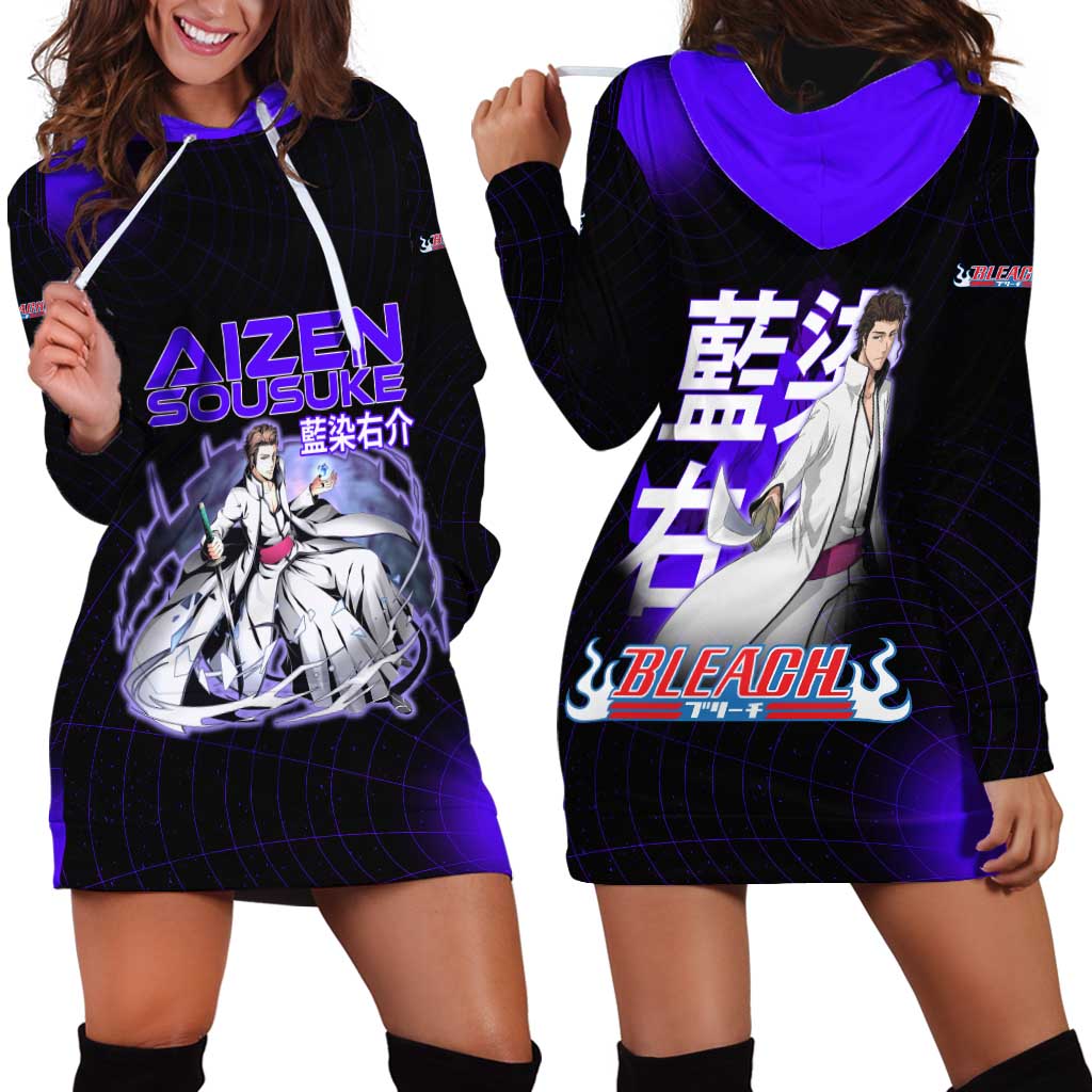 Aizen Sousuke Bleach Hoodie Dress Cosmic Anime Energy Grid Style