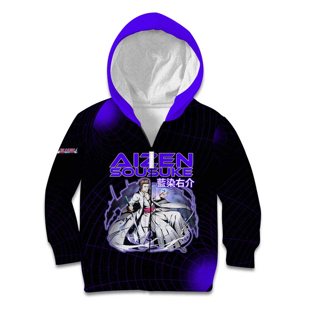 Aizen Sousuke Bleach Kid Hoodie Cosmic Anime Energy Grid Style