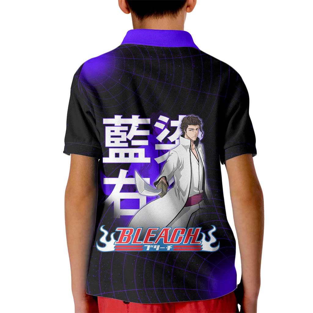 Aizen Sousuke Bleach Kid Polo Shirt Cosmic Anime Energy Grid Style