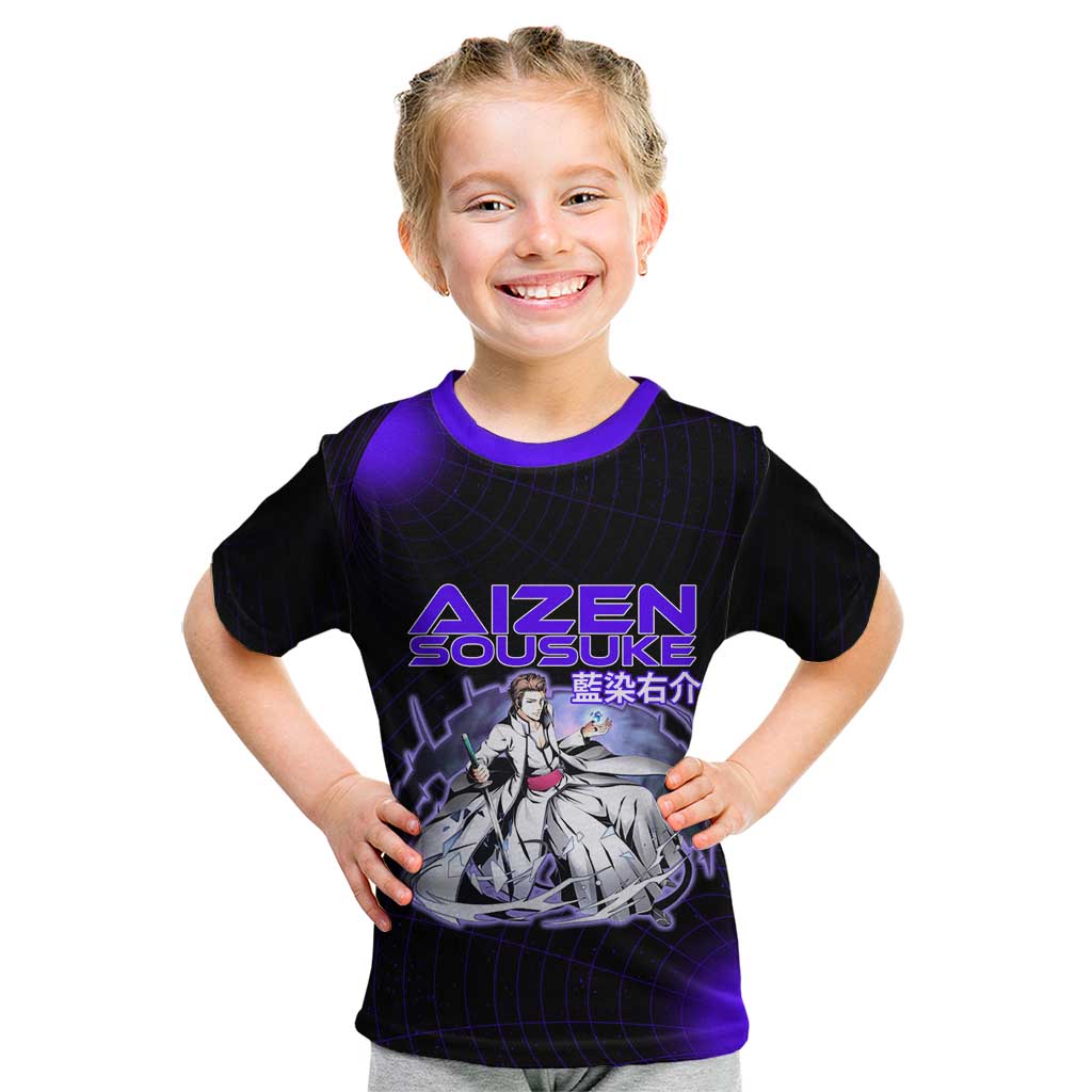 Aizen Sousuke Bleach Kid T Shirt Cosmic Anime Energy Grid Style