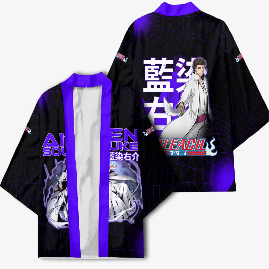 Aizen Sousuke Bleach Kimono Cosmic Anime Energy Grid Style