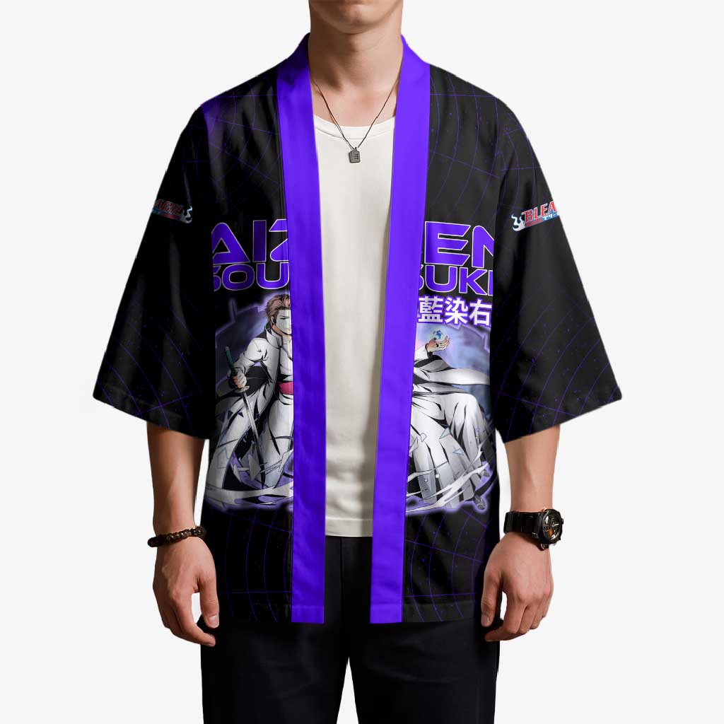 Aizen Sousuke Bleach Kimono Cosmic Anime Energy Grid Style