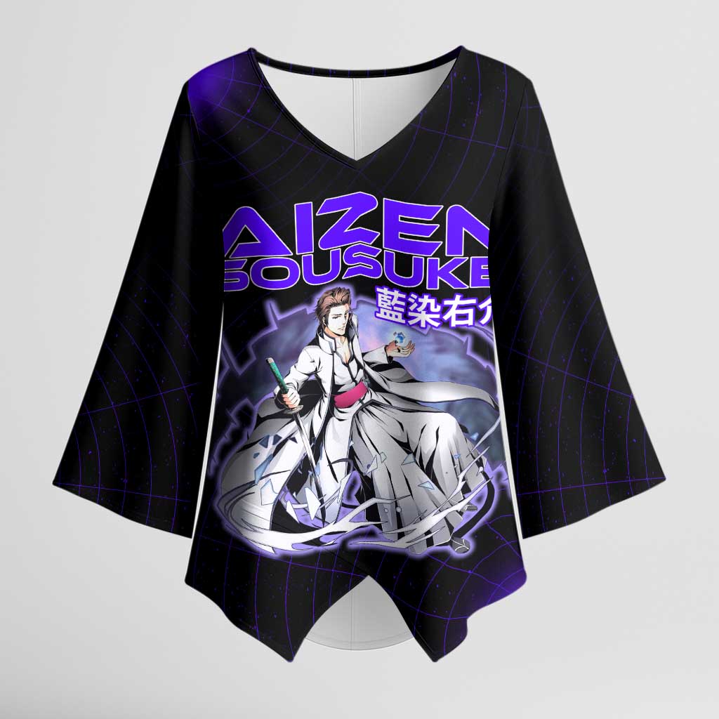 Aizen Sousuke Bleach Kimono Sleeve Blouse Cosmic Anime Energy Grid Style