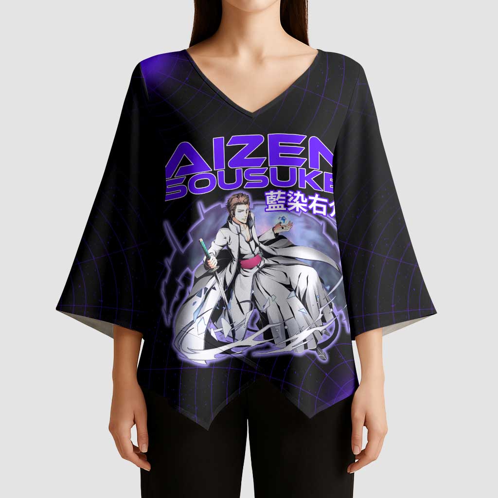 Aizen Sousuke Bleach Kimono Sleeve Blouse Cosmic Anime Energy Grid Style