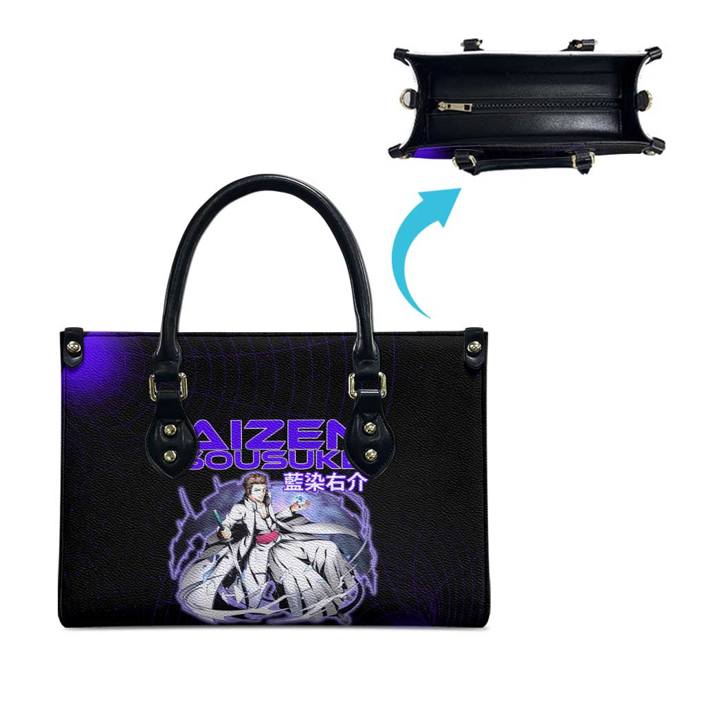 Aizen Sousuke Bleach Leather Bag Cosmic Anime Energy Grid Style