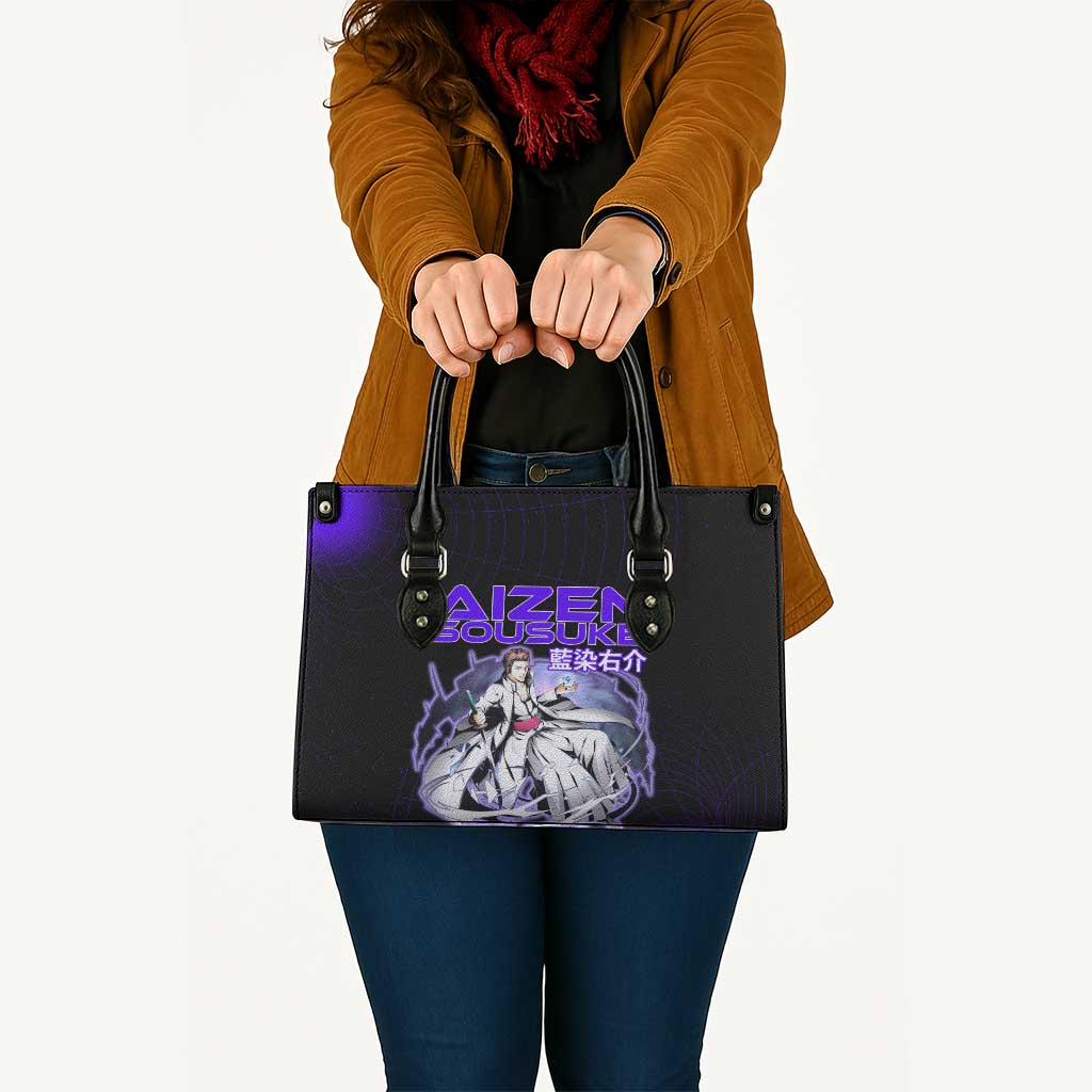Aizen Sousuke Bleach Leather Bag Cosmic Anime Energy Grid Style