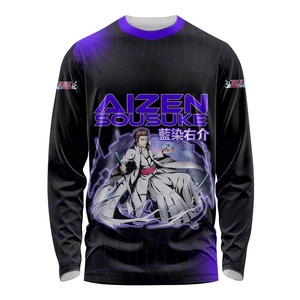 Aizen Sousuke Bleach Long Sleeve Shirt Cosmic Anime Energy Grid Style