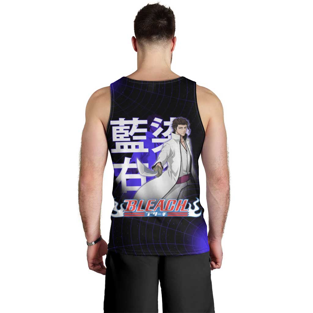 Aizen Sousuke Bleach Men Tank Top Cosmic Anime Energy Grid Style