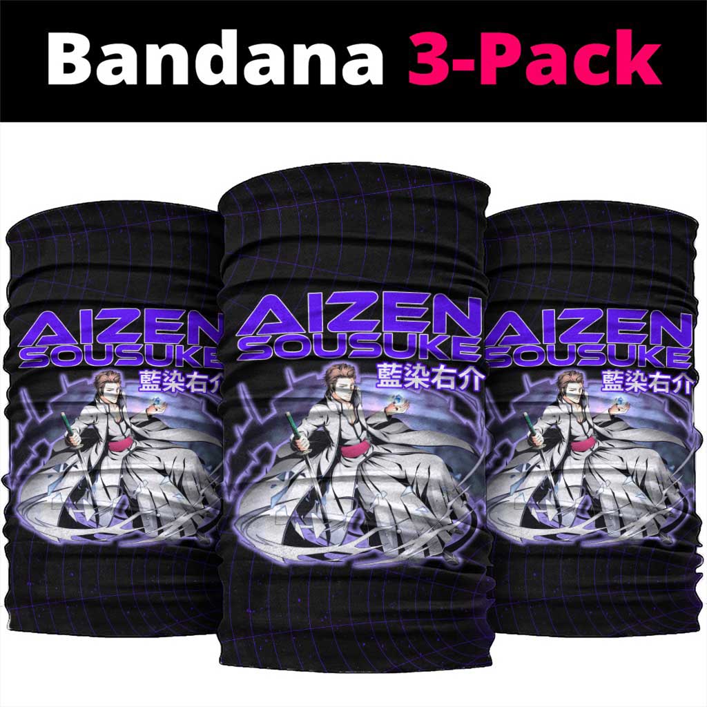 Aizen Sousuke Bleach Neck Gaiter Cosmic Anime Energy Grid Style