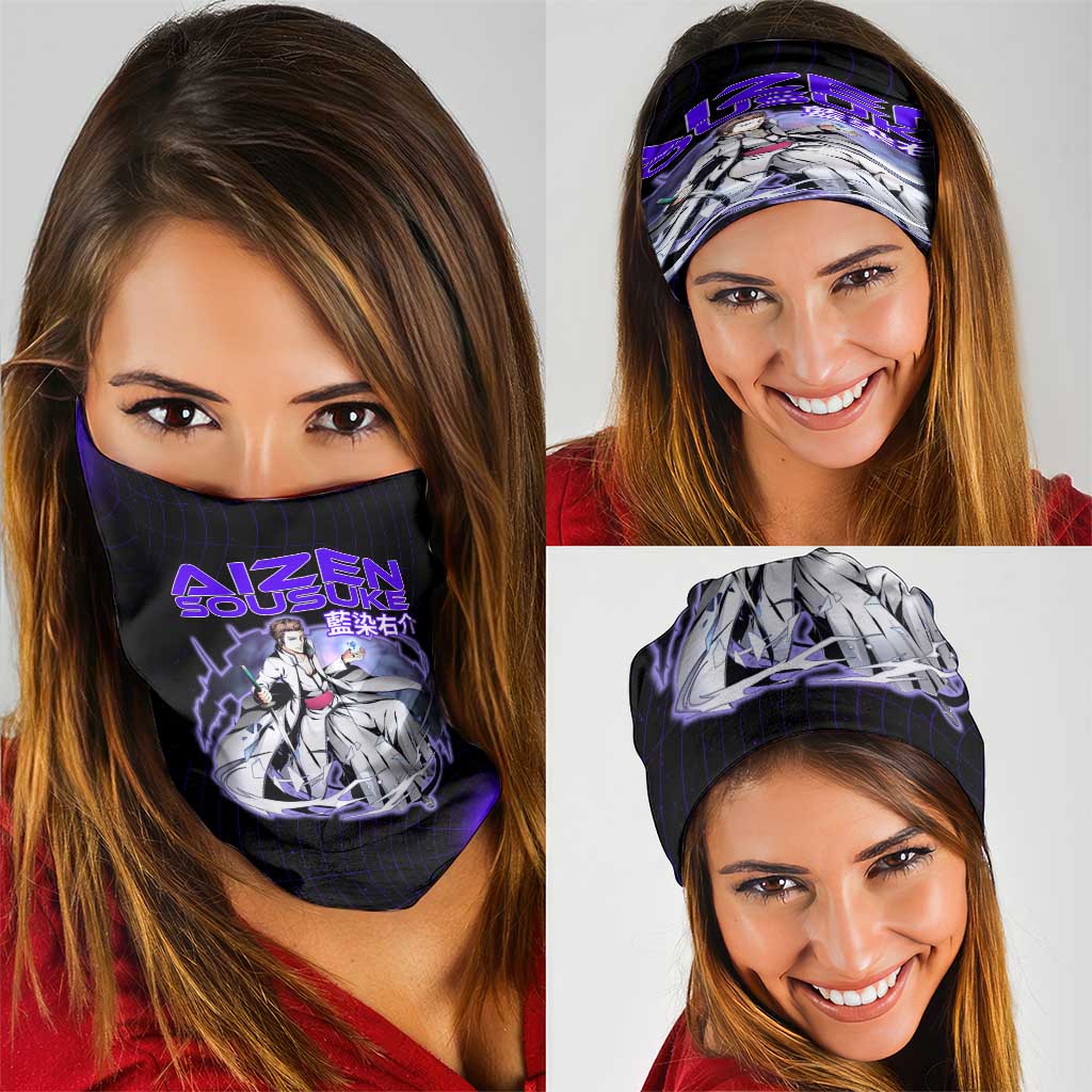 Aizen Sousuke Bleach Neck Gaiter Cosmic Anime Energy Grid Style