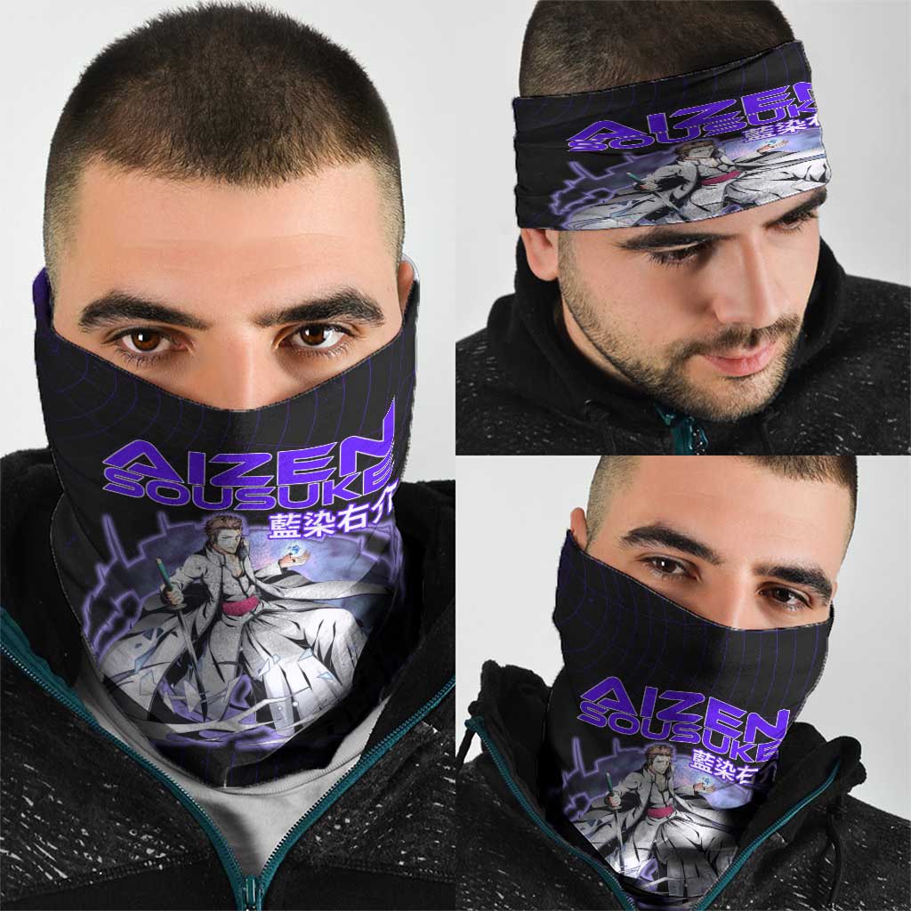 Aizen Sousuke Bleach Neck Gaiter Cosmic Anime Energy Grid Style