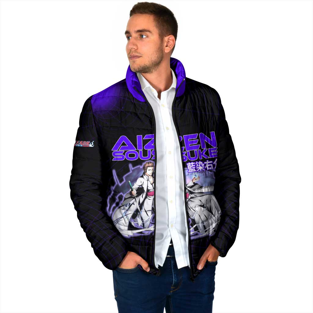 Aizen Sousuke Bleach Padded Jacket Cosmic Anime Energy Grid Style