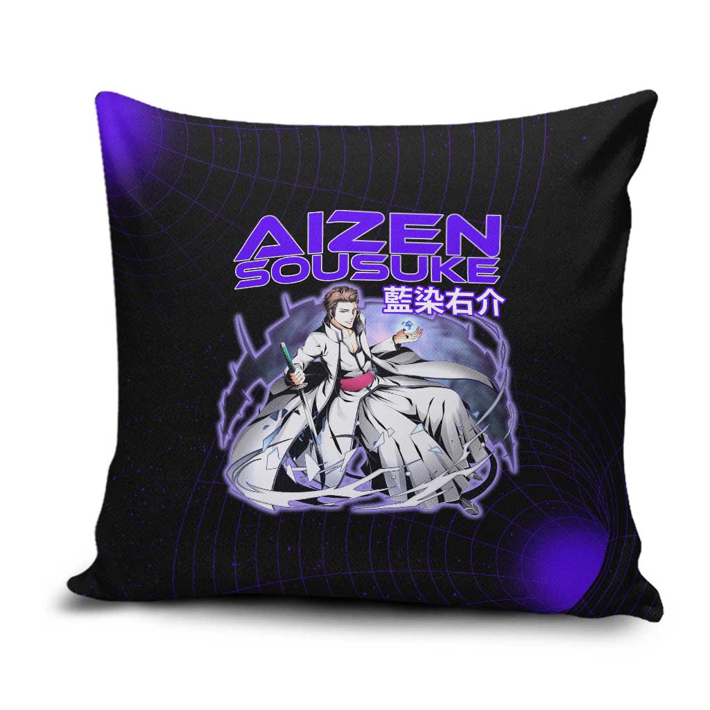 Aizen Sousuke Bleach Pillow Cover Cosmic Anime Energy Grid Style