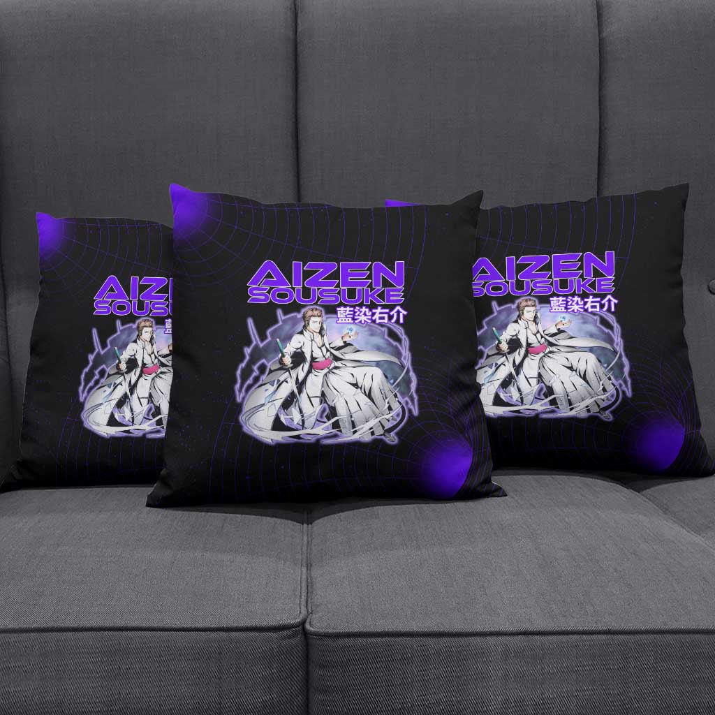 Aizen Sousuke Bleach Pillow Cover Cosmic Anime Energy Grid Style