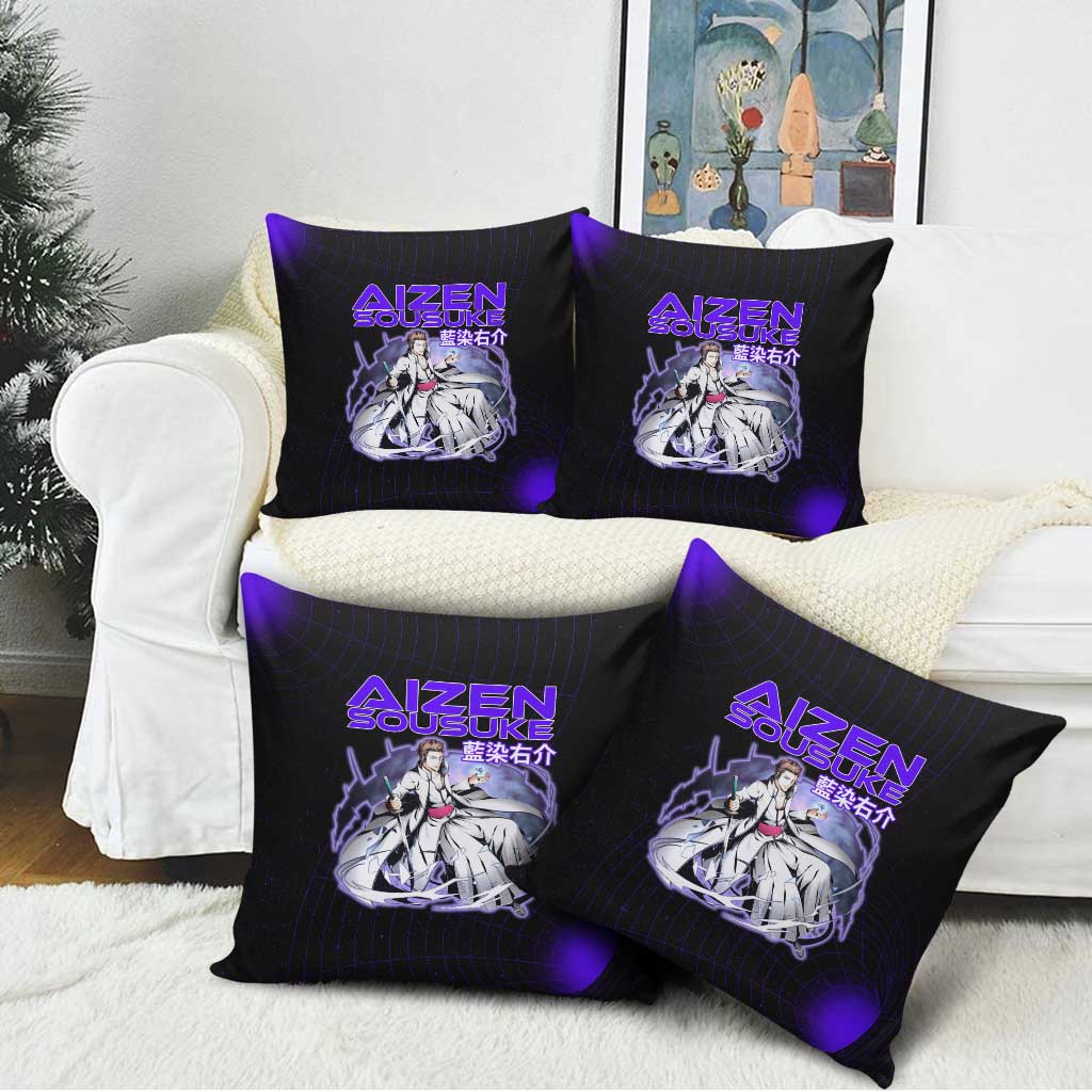 Aizen Sousuke Bleach Pillow Cover Cosmic Anime Energy Grid Style