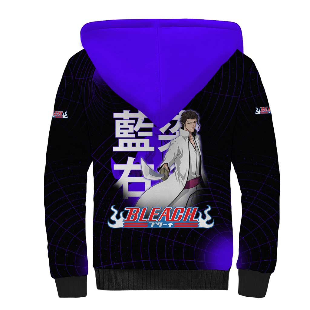 Aizen Sousuke Bleach Sherpa Hoodie Cosmic Anime Energy Grid Style