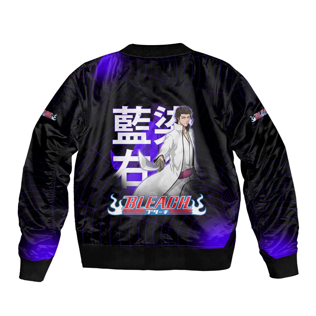 Aizen Sousuke Bleach Sleeve Zip Bomber Jacket Cosmic Anime Energy Grid Style