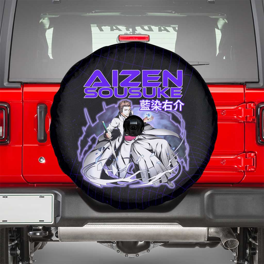 Aizen Sousuke Bleach Spare Tire Cover Cosmic Anime Energy Grid Style
