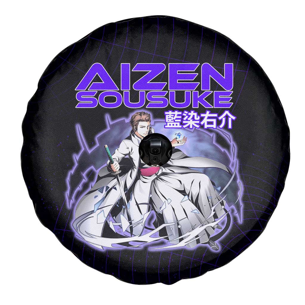 Aizen Sousuke Bleach Spare Tire Cover Cosmic Anime Energy Grid Style