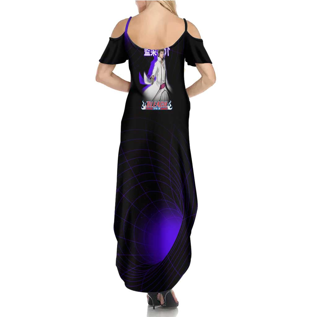 Aizen Sousuke Bleach Summer Maxi Dress Cosmic Anime Energy Grid Style
