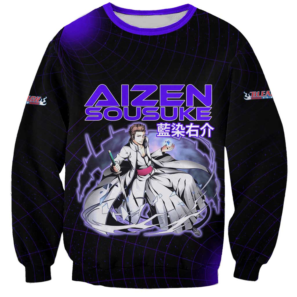 Aizen Sousuke Bleach Sweatshirt Cosmic Anime Energy Grid Style
