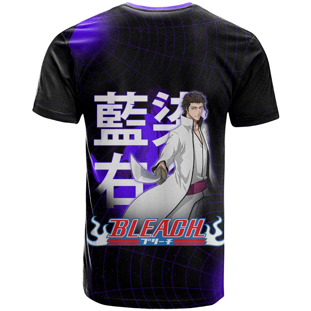 Aizen Sousuke Bleach T Shirt Cosmic Anime Energy Grid Style