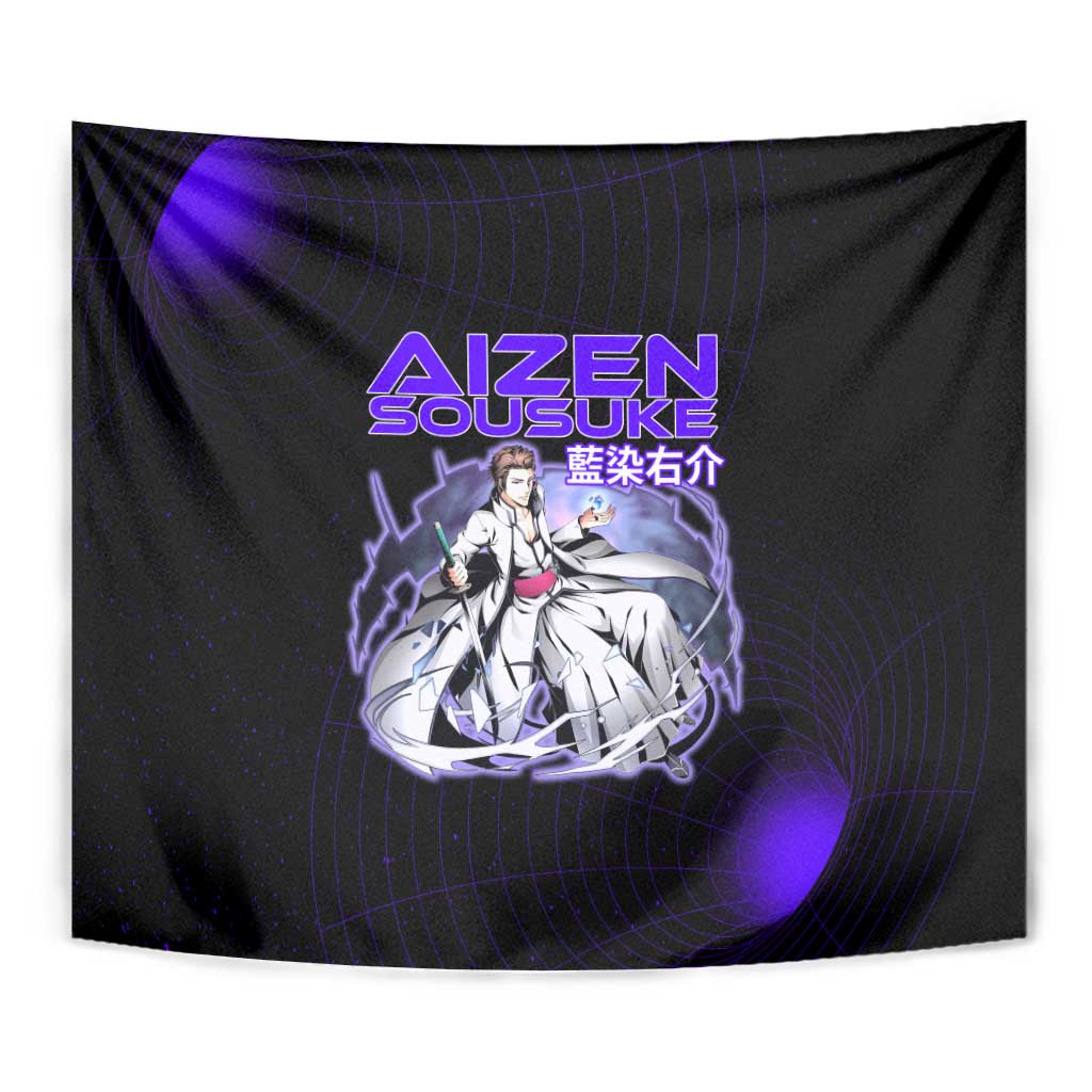 Aizen Sousuke Bleach Tapestry Cosmic Anime Energy Grid Style