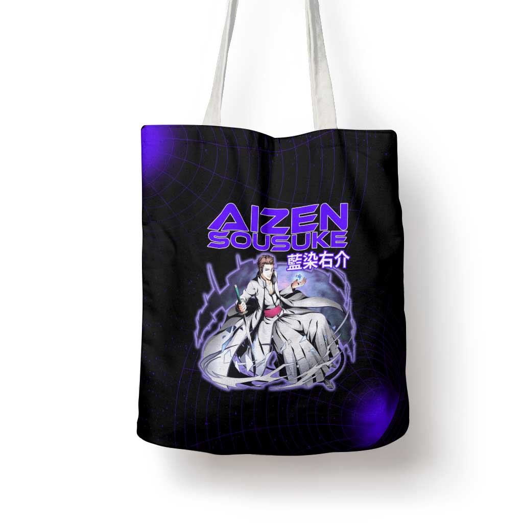 Aizen Sousuke Bleach Tote Bag Cosmic Anime Energy Grid Style