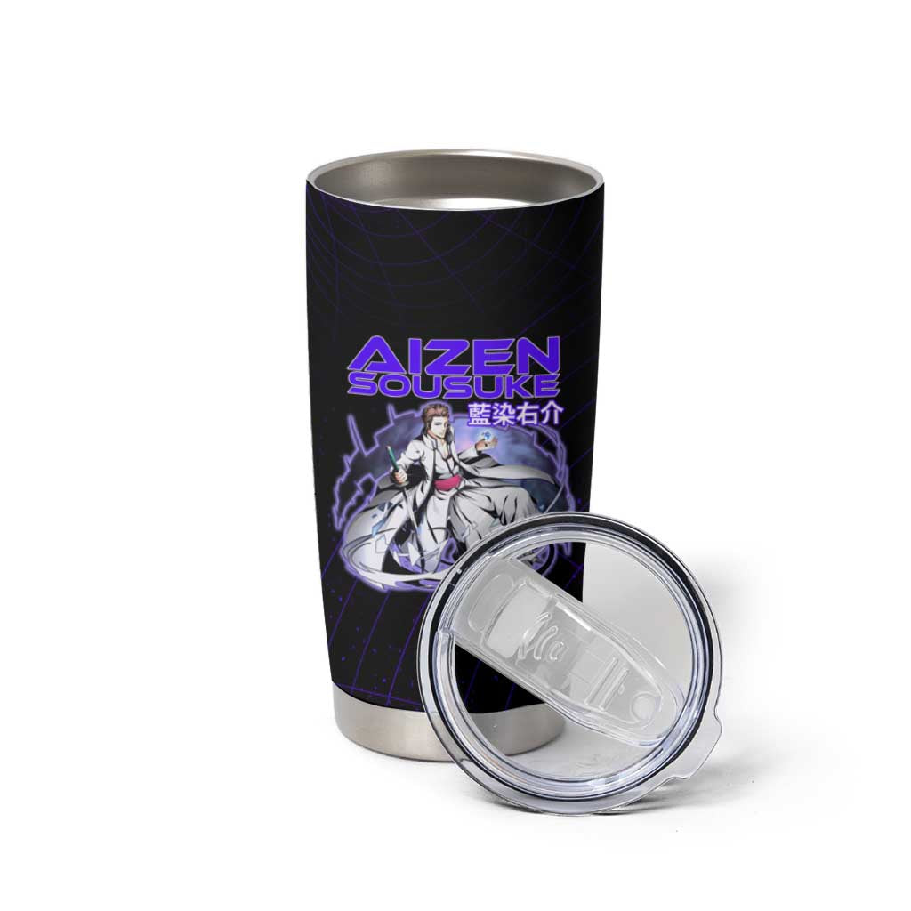 Aizen Sousuke Bleach Tumbler Cup Cosmic Anime Energy Grid Style