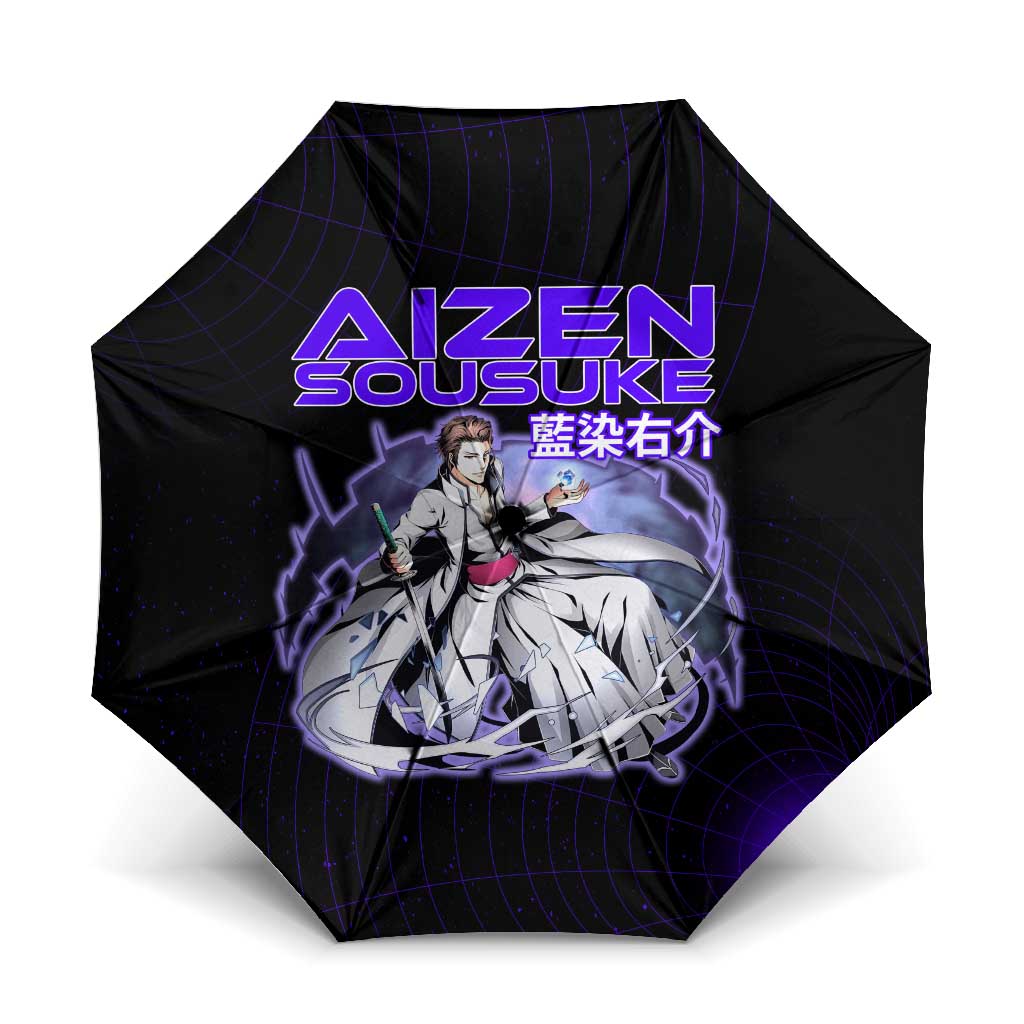 Aizen Sousuke Bleach Umbrella Cosmic Anime Energy Grid Style