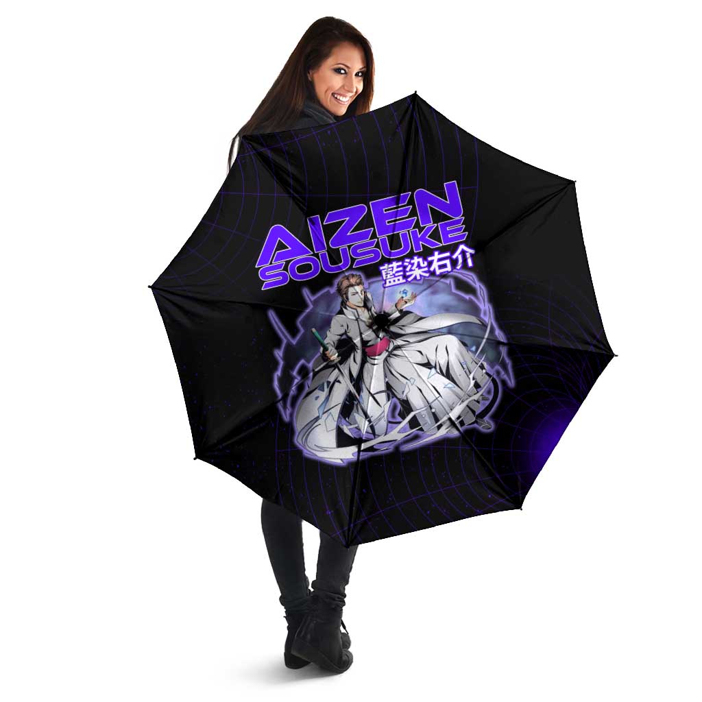 Aizen Sousuke Bleach Umbrella Cosmic Anime Energy Grid Style