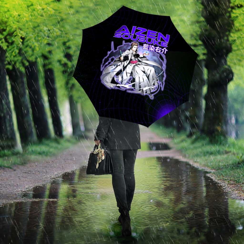 Aizen Sousuke Bleach Umbrella Cosmic Anime Energy Grid Style