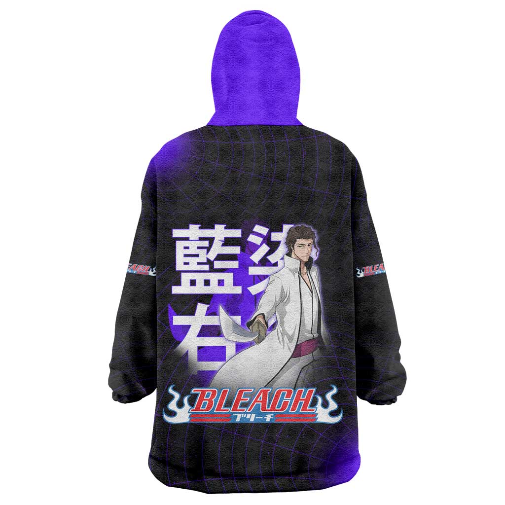 Aizen Sousuke Bleach Wearable Blanket Hoodie Cosmic Anime Energy Grid Style
