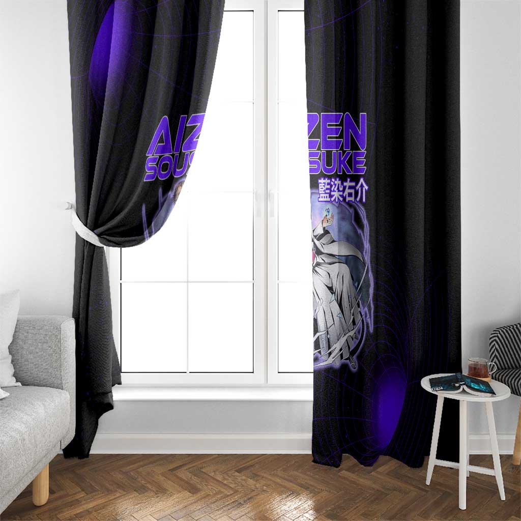 Aizen Sousuke Bleach Window Curtain Cosmic Anime Energy Grid Style