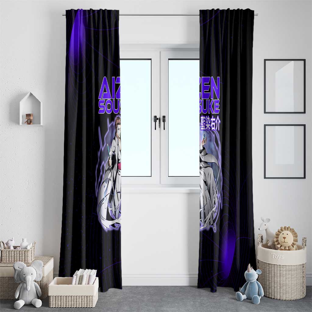 Aizen Sousuke Bleach Window Curtain Cosmic Anime Energy Grid Style