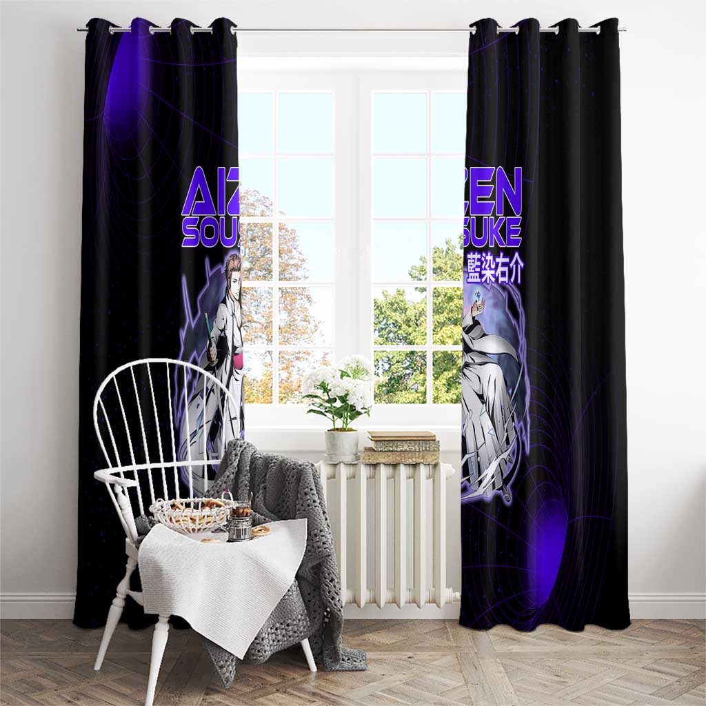 Aizen Sousuke Bleach Window Curtain Cosmic Anime Energy Grid Style