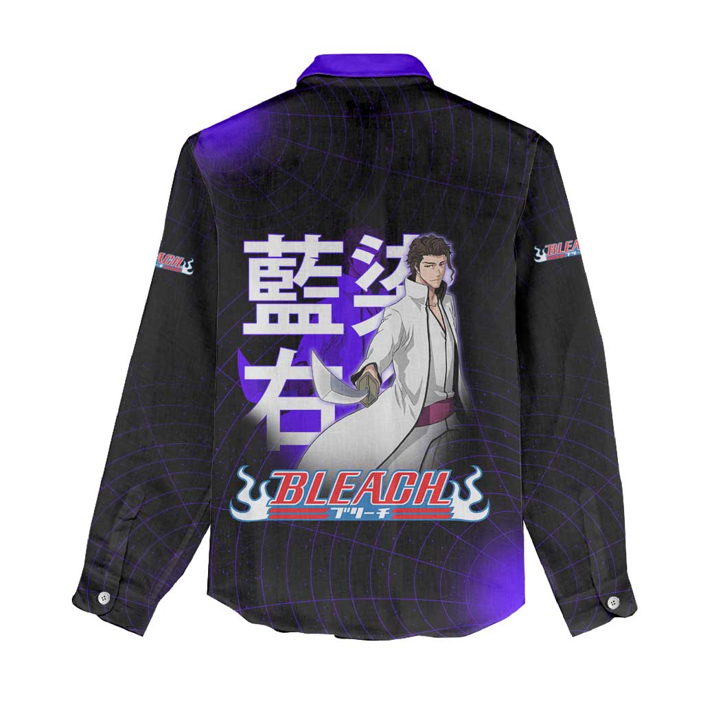 Aizen Sousuke Bleach Women Casual Shirt Cosmic Anime Energy Grid Style