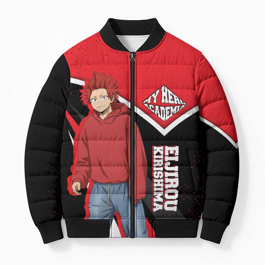 Eijirou Kirishima My Hero Academia Bomber Puffer Jacket Bold Comic-Inspired Anime Style