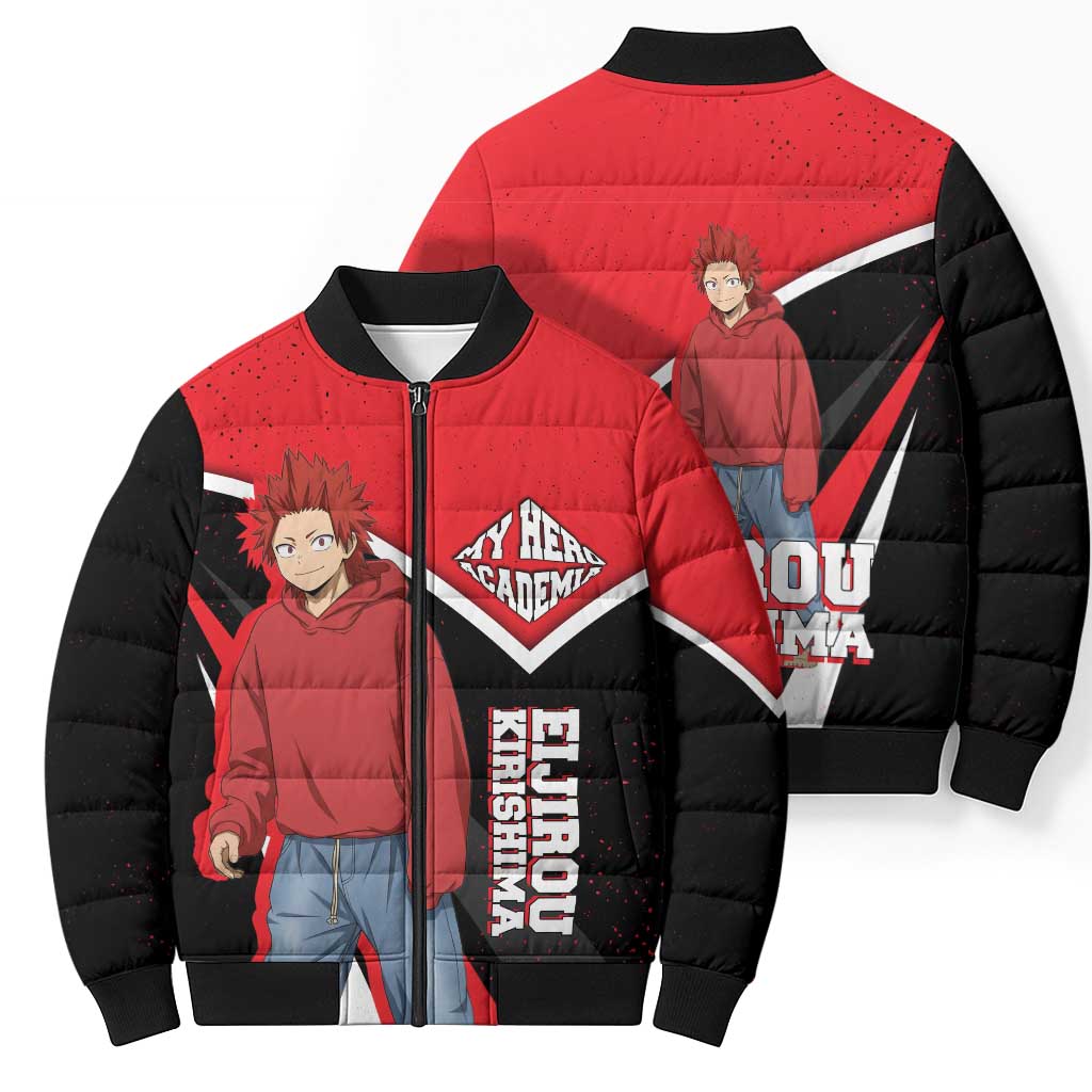 Eijirou Kirishima My Hero Academia Bomber Puffer Jacket Bold Comic-Inspired Anime Style