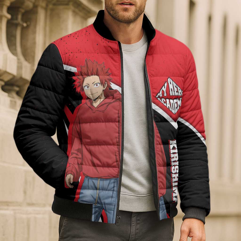 Eijirou Kirishima My Hero Academia Bomber Puffer Jacket Bold Comic-Inspired Anime Style