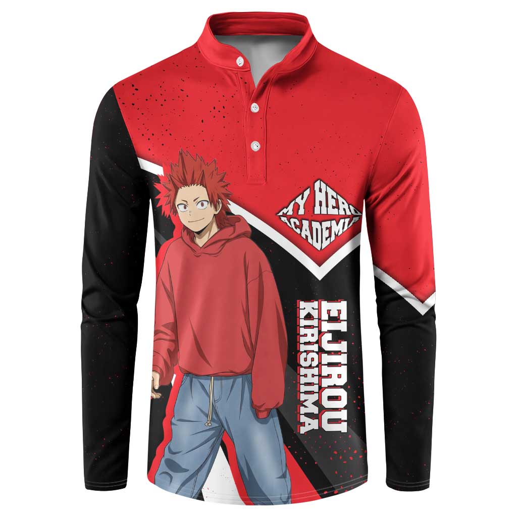 Eijirou Kirishima My Hero Academia Button Sweatshirt Bold Comic-Inspired Anime Style
