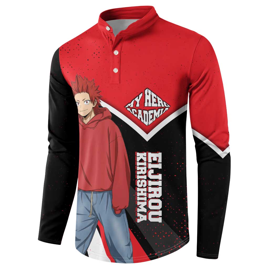 Eijirou Kirishima My Hero Academia Button Sweatshirt Bold Comic-Inspired Anime Style