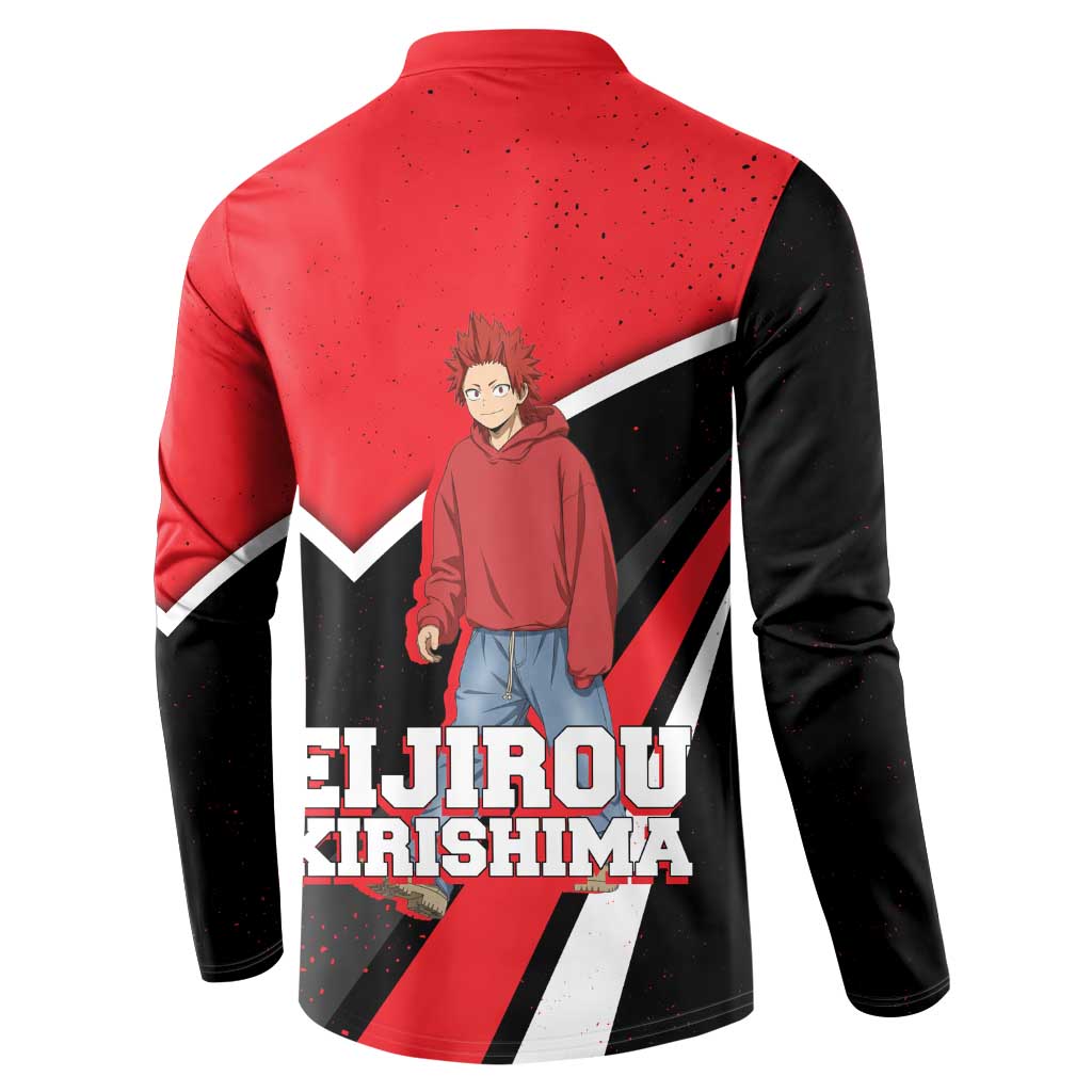 Eijirou Kirishima My Hero Academia Button Sweatshirt Bold Comic-Inspired Anime Style